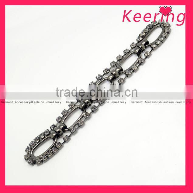 stylish garment accessory, rhinestone buckle,mini chain belt WCK-785