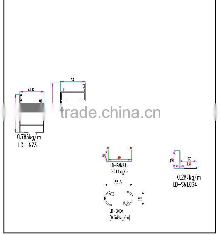 Cabinet, Kitchken,Window and Door aluminum extrusion profile for Middle East UAE Dubai Market