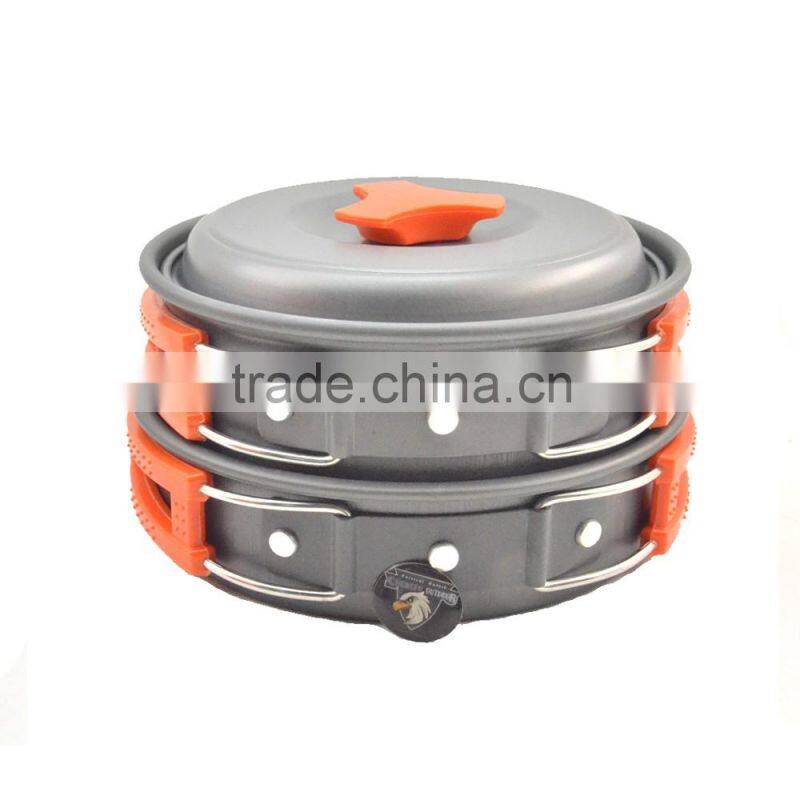 New orange outdoor backpack camping cookware hiking products cookware mess kit survival gear