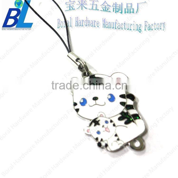 Fancy die casted metal cartoon cat decorations for mobile phone