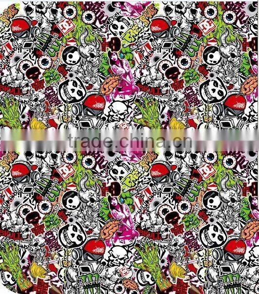 China Colorful car wrap hydrographic film sticker bomb