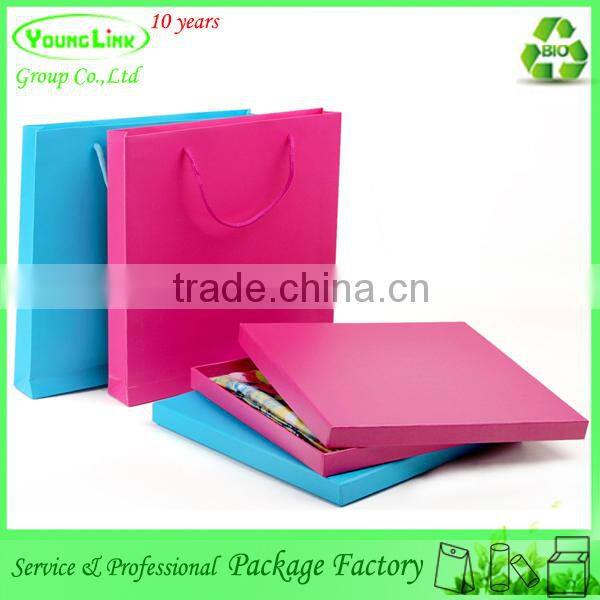 High-end decent candy color gift scarf packaging box with string