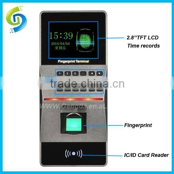 RS485 TCP/IP Output Attendance Time Card Recorder with Fingerprint and Multi-language LCD Display