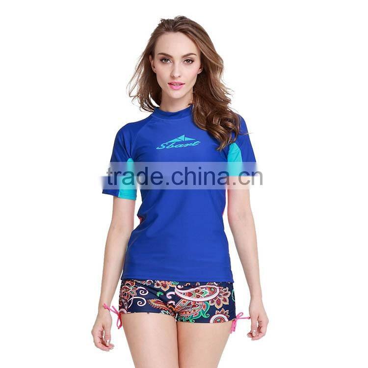 2016 top selling sun protection waterproof short sleeve surfing wetsuit cloth