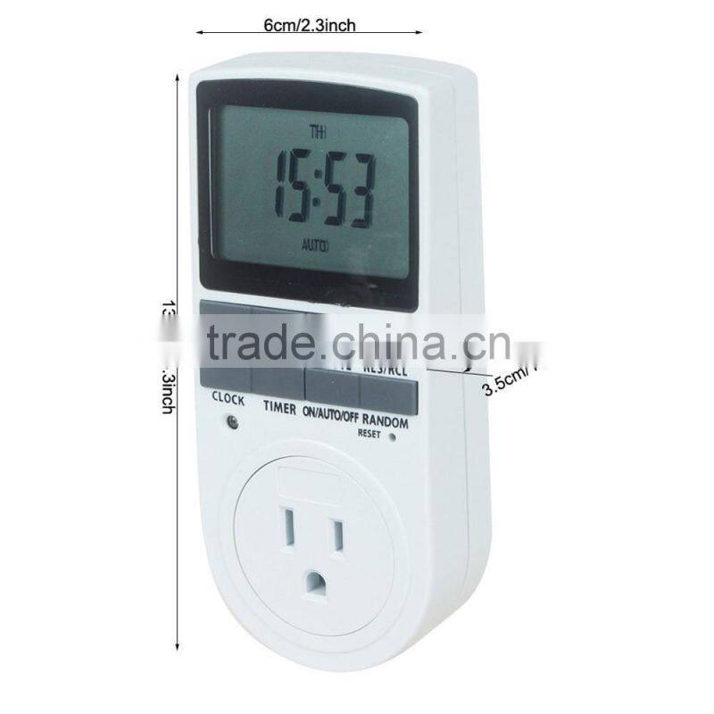 AU PLUG Large LCD Digital Timer Programmable Switch Plug-in Type with 8 Function Keys