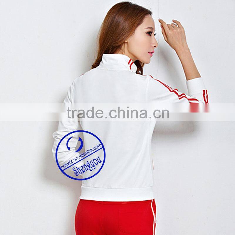 custom high quality women's printed zipper-up sweatshirt