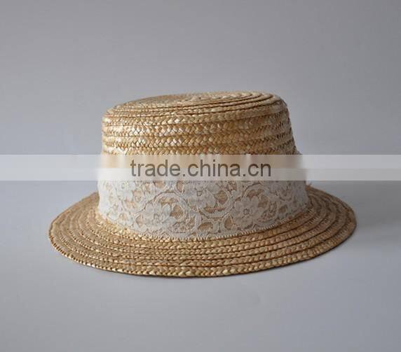 Top quality plain color paper straw hat
