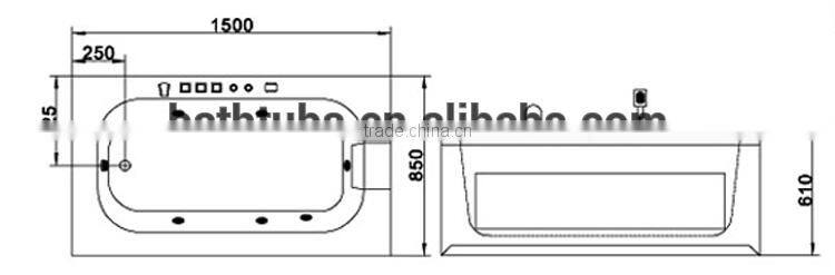 SUNZOOM bathtub with anti-slip bottom,vertical bathtub,cupc skirted bathtub