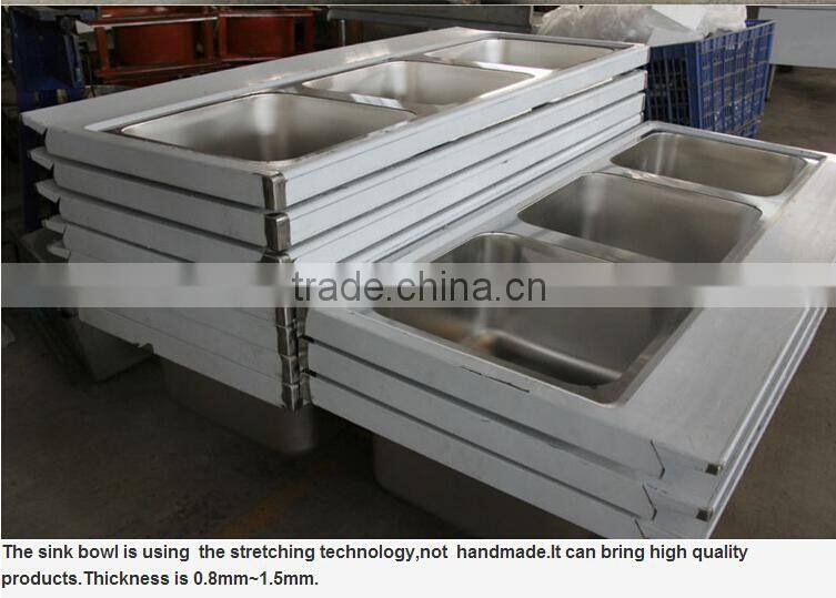 SUS304 Foshan manufacture Stainless Steel double bowl Laundry Sink Cabinet with bracket