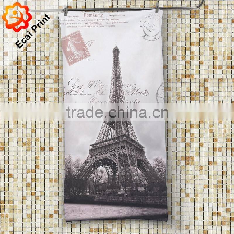 Hot sale retail dye printed custom made beach towel with artwork