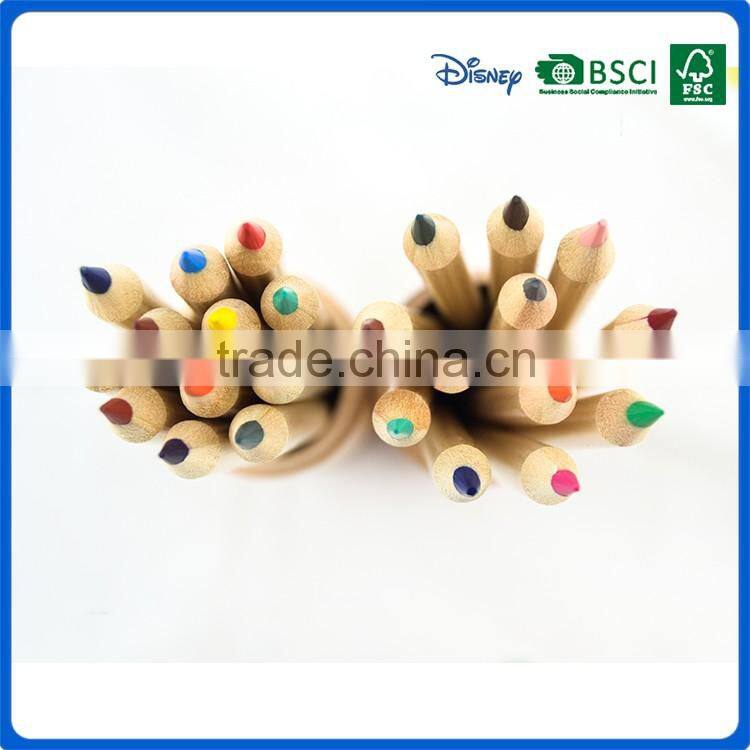 Promotional 12 pcs 7 inch art wooden coloring pencils set with lovely wood case
