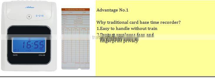 LCD display punch time card attendance machine