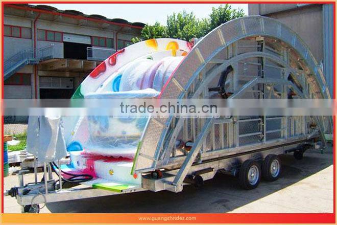 Portable amusement rides for local Fair colorful tea cup rides on wheel
