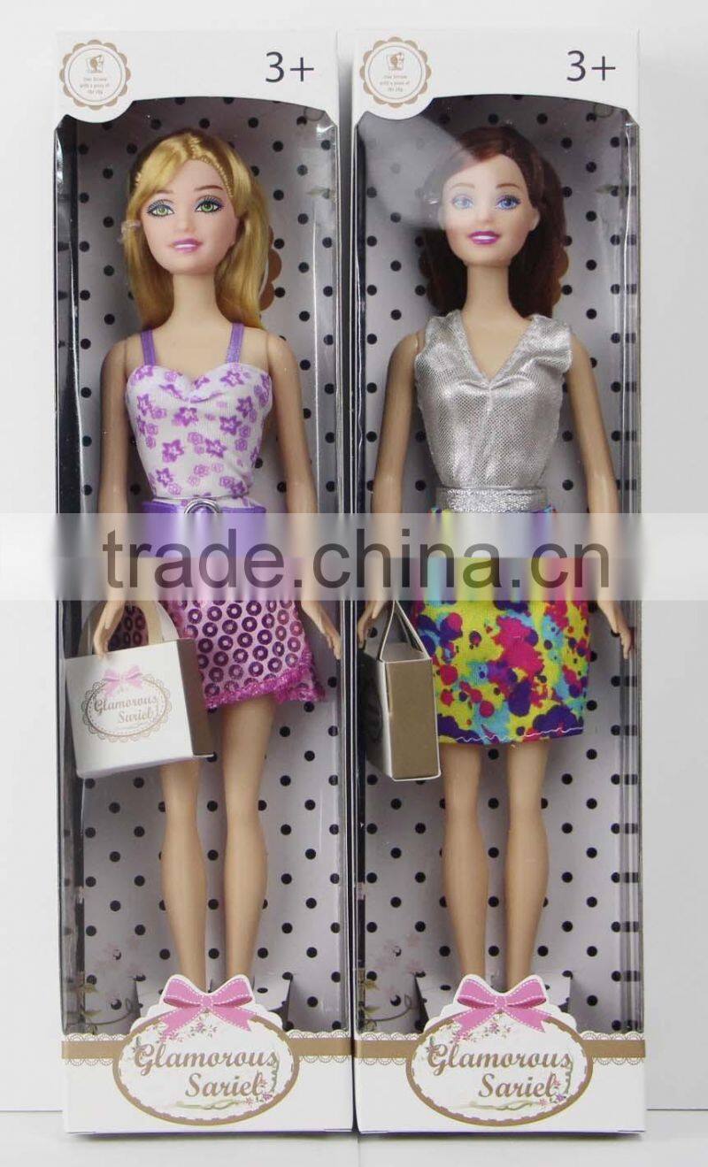 hot sale pretty single fashion doll with handbag