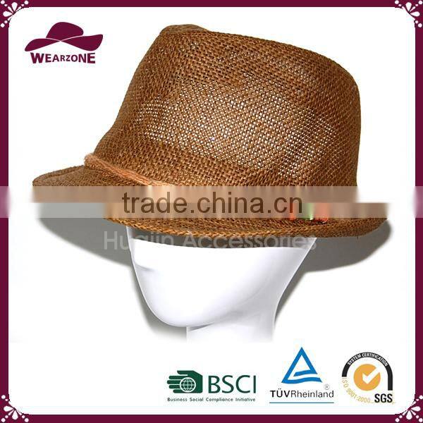 Hot selling 100% polyester weaving fabric fedora hat