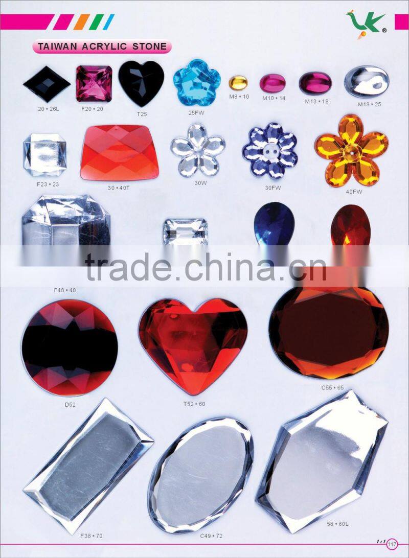 20mm Sew On Loose Acrylic Heart Flat Back Gems Beads