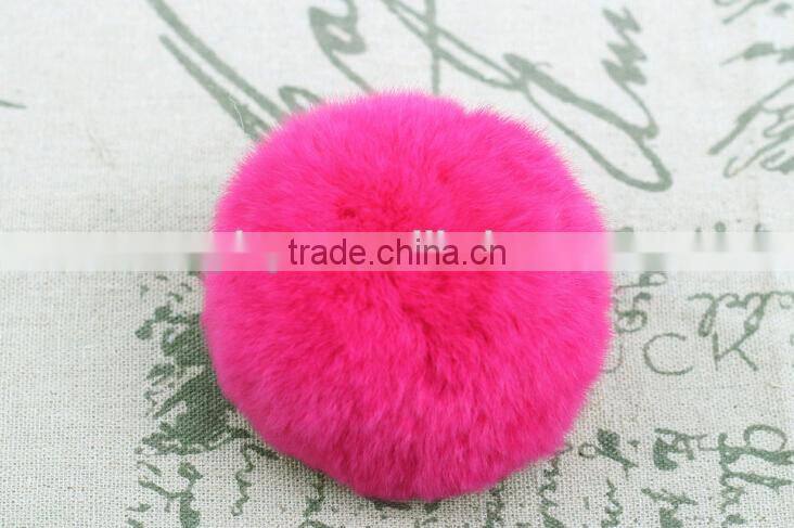 Customize Fashion Colorful Fluffy Ball Keychain / Rex Rabbit Fur Ball