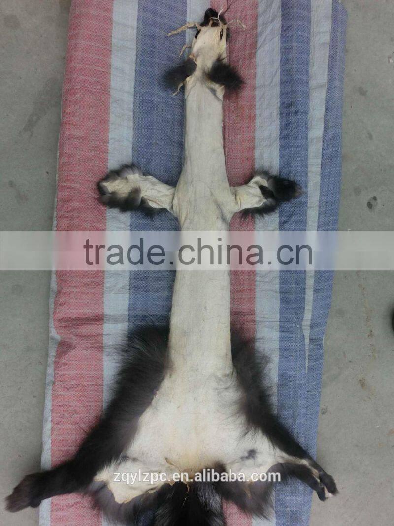 Natural color fur pelt real Silver Fox