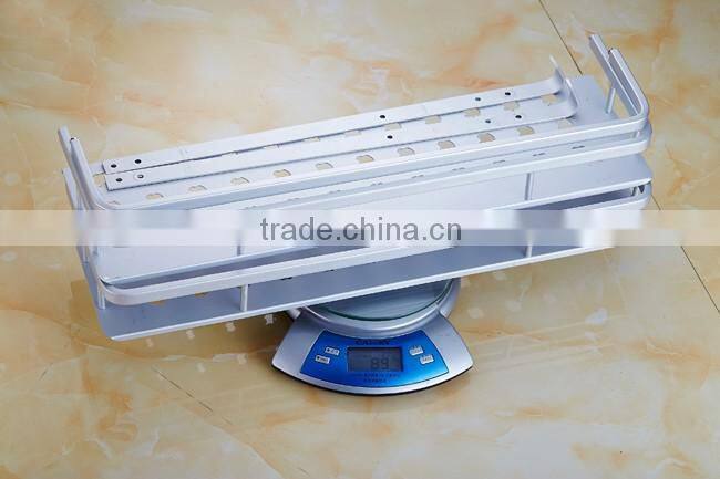 factory supply 2 layers aluminium metal bath rack wall mount bathroom shelf for towel
