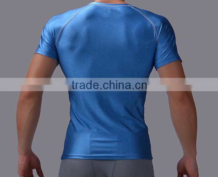 100% breathable blue blank men's sport t-shirt fashion men's sports wear