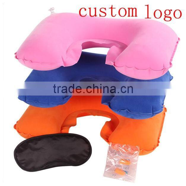 new high quality custom logo camp out bivouac camping inflatable travel neck pillow