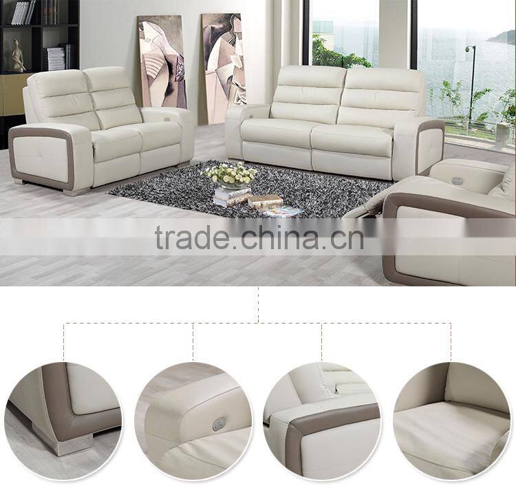 2017 genuine leather recliner sectional sofa set China
