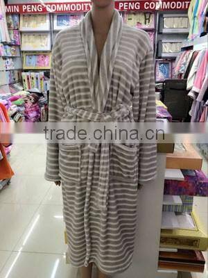 Plastic brushed fleece bathrobe made in China