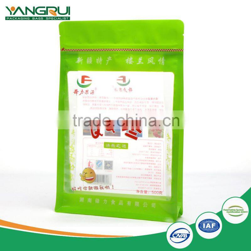 food grade transparent square bottom ziplock plastic bag snack food packaging pouch