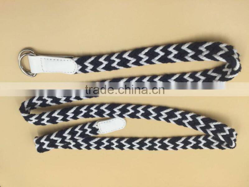 Double D Rings rope belt with PU covered