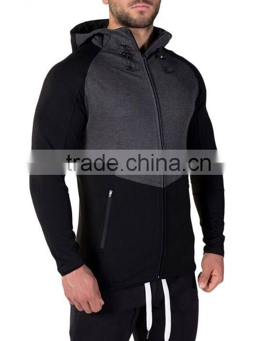 Custom Blank Plain Sports Wear Gym Men Zip Hoodie