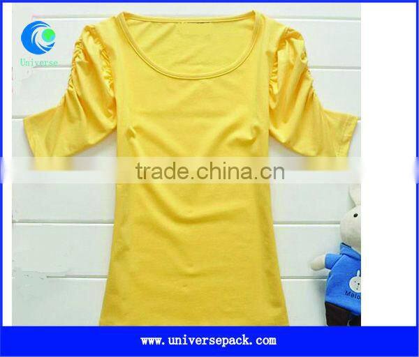 White short sleeve ladies casual t-shirts with custom logo