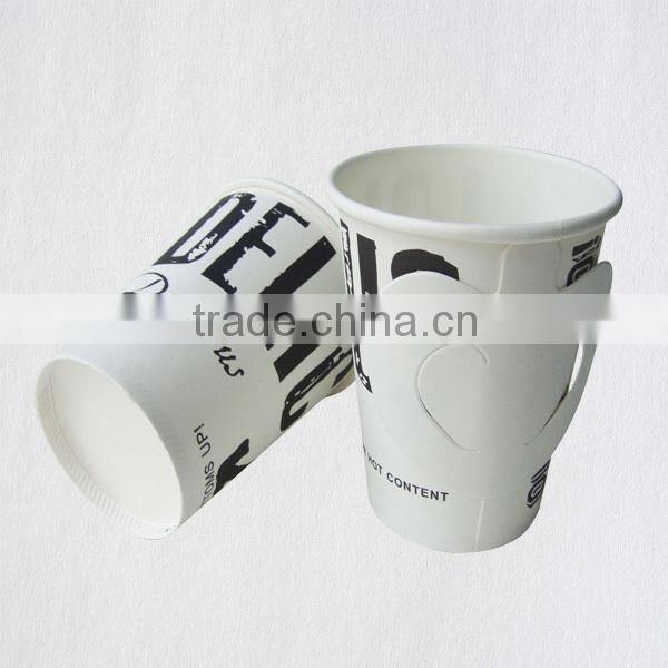 disposable paper cup with handle ,custom logo print paper coffee cup,7OZ 9OZ handle paper cups for hot drink