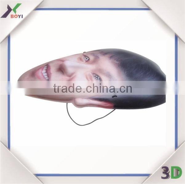 Custom Asian Style Printed Human Face 3D Masks Made Of PVC Material