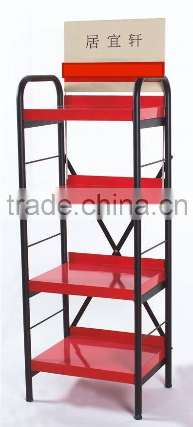 Powder Coating Retail Display Units with 4 Flat Shelves