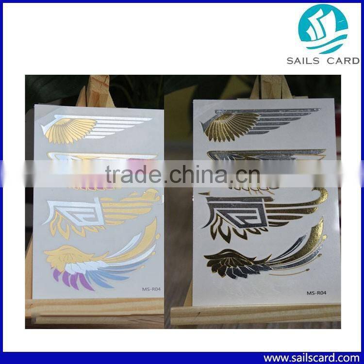 Fashionable design Gold Metallic tattoo sticker for body art