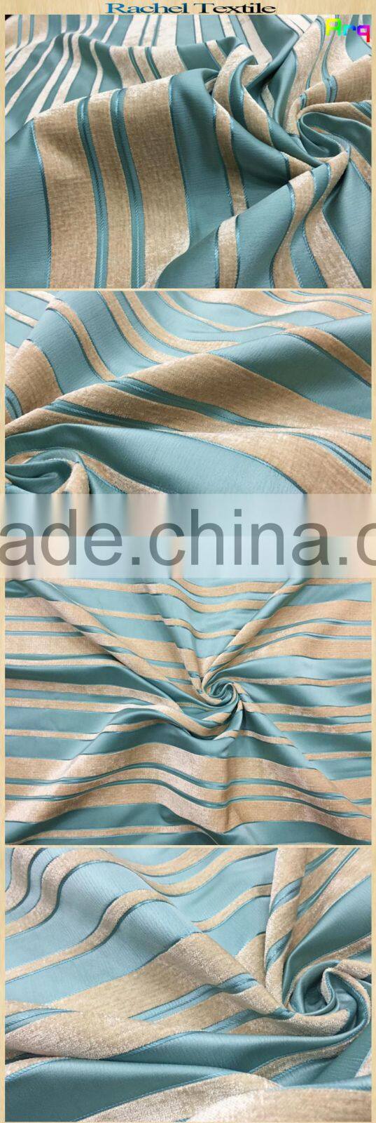 Stripe modern chenille fabric using for sofa cover, cushion cover, curtain jacquard type