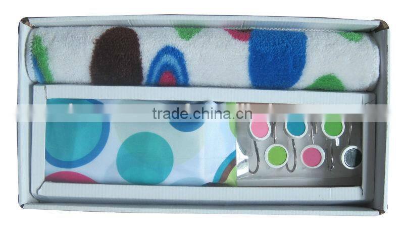 Flower design fabric bath mats