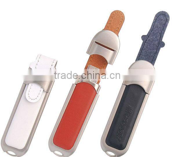 Factory wholesale USB flash drives,Leather stylish USB flash drives with protect switch