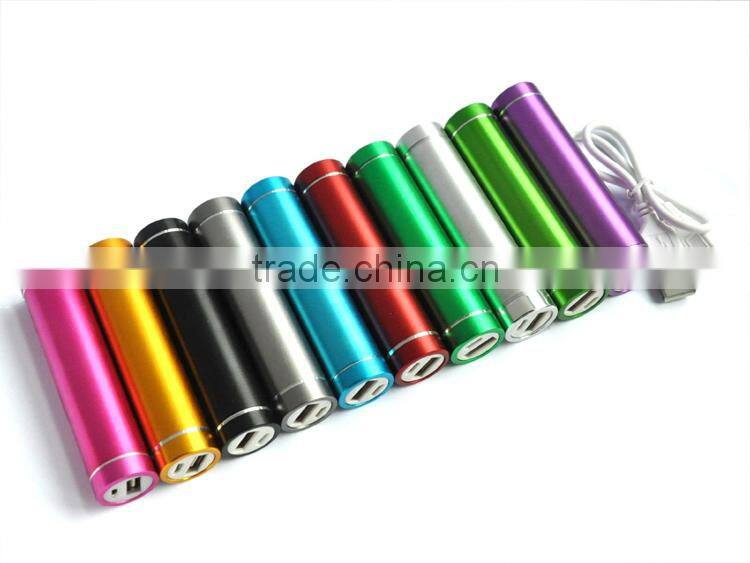 2016 New design portable cylinder 2600mAh power bank for HTC
