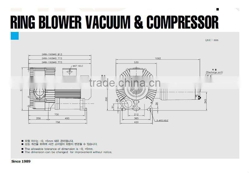 Vortex Air Ring Blower Pump Worldwide HRB-Series