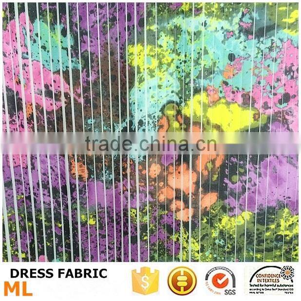 Knitting pleated fabric printing dresses fabric