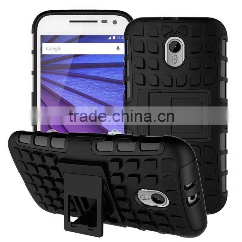 2015 Original 2 In 1 Pattern Silicone and PC Rugged Hybrid heavy duty case for motorola moto g3 made in china