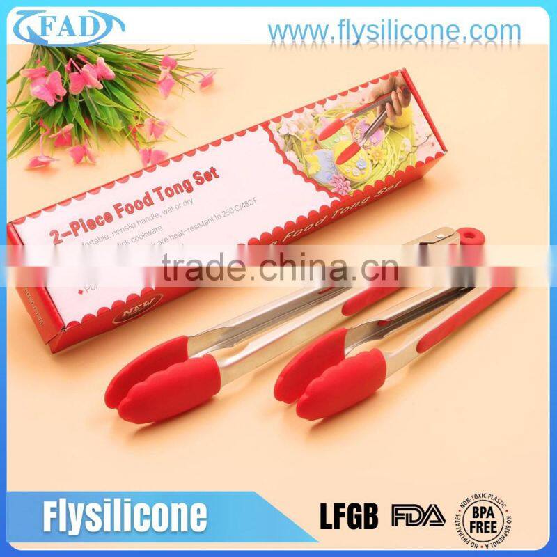 Home & Garden Utensils 7/9/12 Inch 304 Stainless Steel Grasp Silicone BBQ Tongs