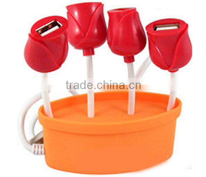 BRAND NEW flower shaped 4 Port USB Hub for PC Home Office