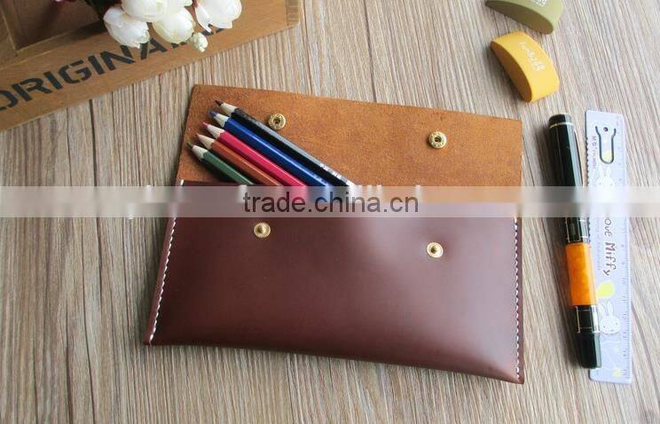 2016 Good Quality Customized Genuine Leather Pen Case
