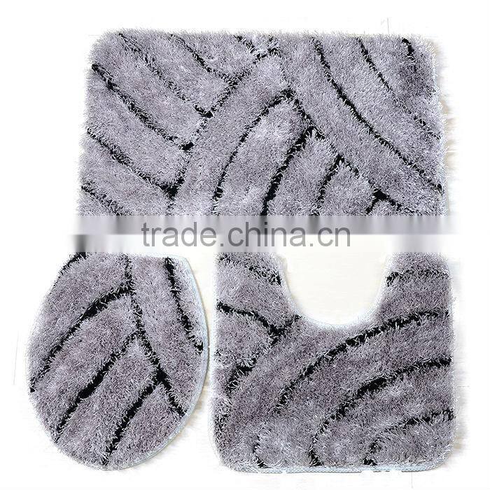 shaggy silk polyester carpet for bath room