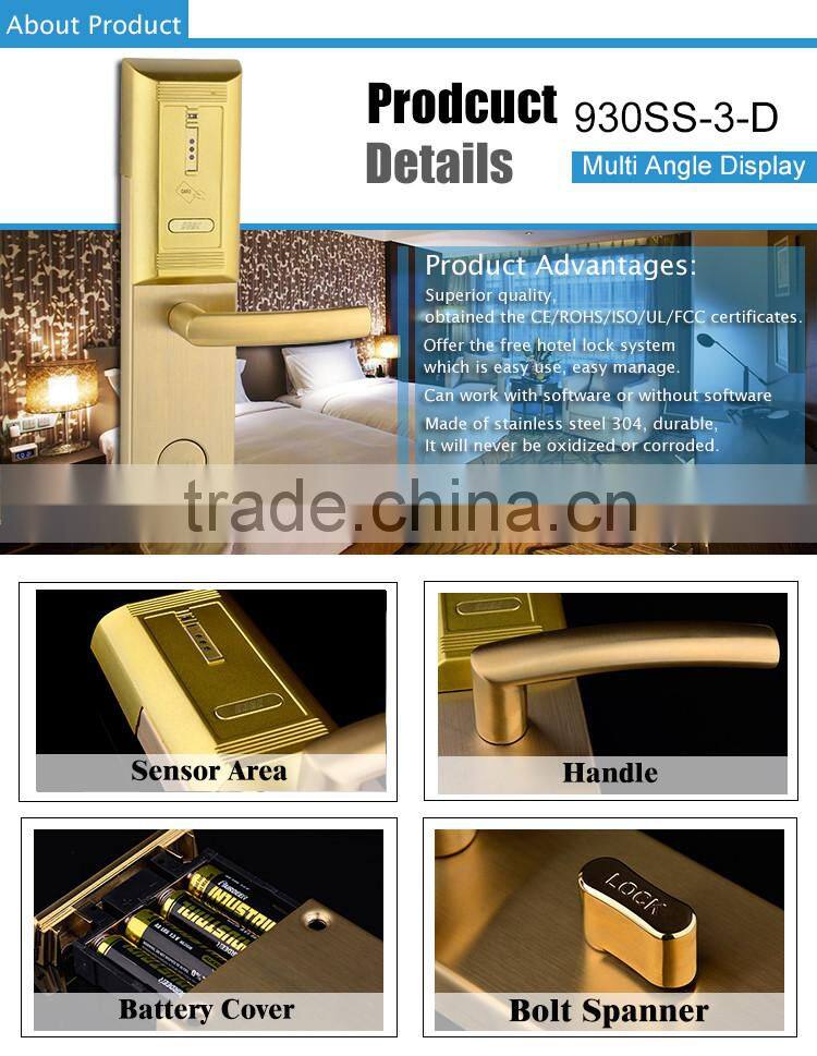 wholesale price keyless digital hotel card lock with left handle