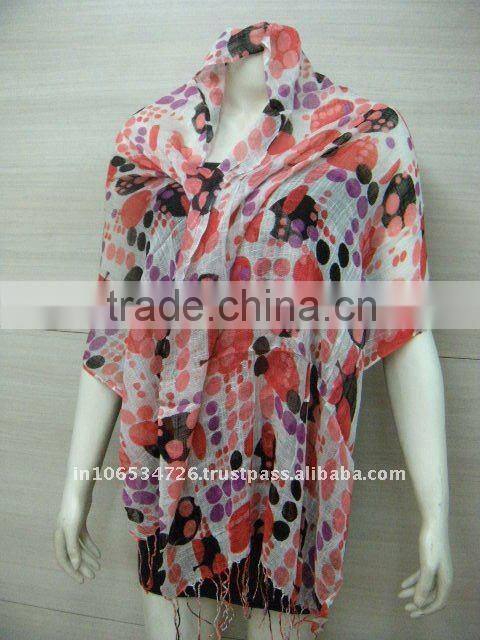 Women Scarf with hot Flower Pattern/Viscose Scarf