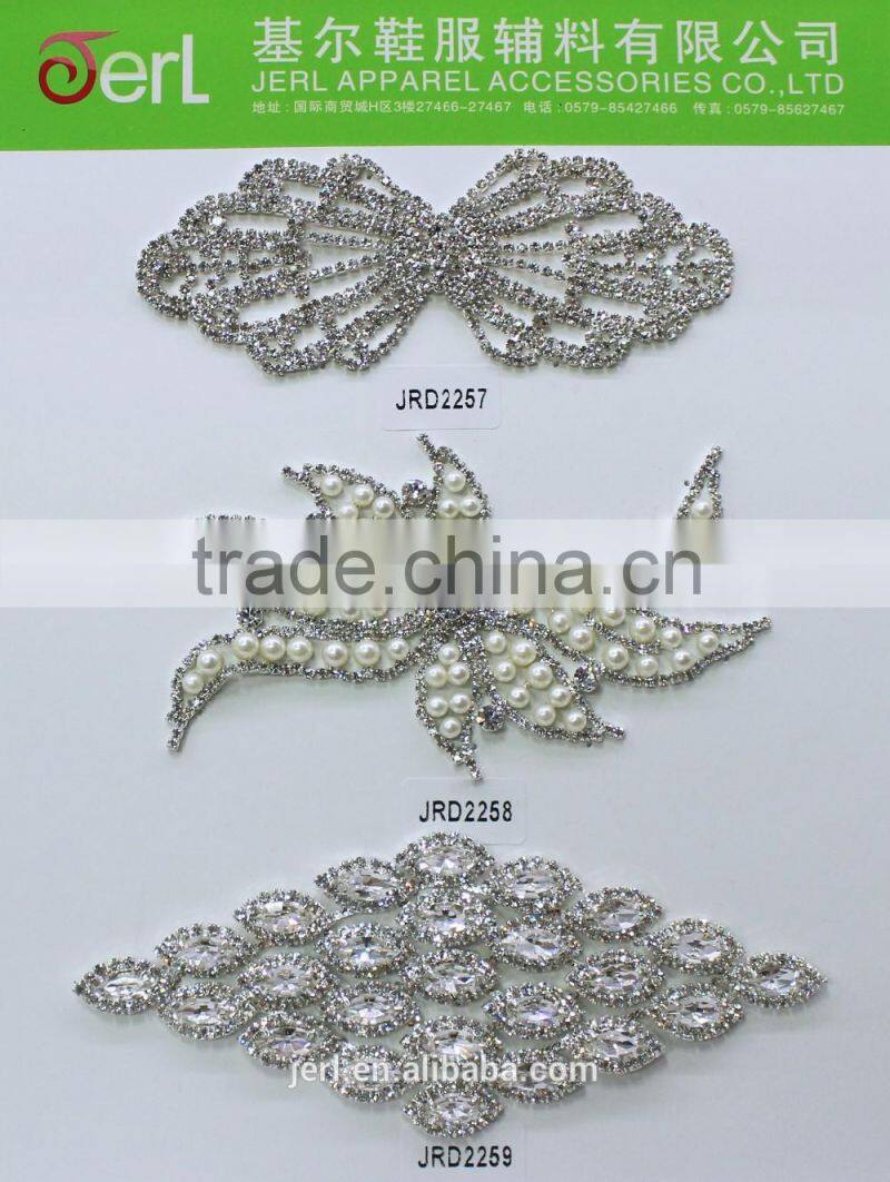 Wholesale iron on rhinestone pearl appliques