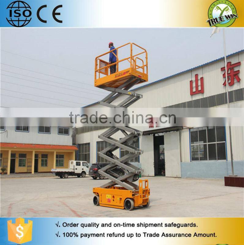 10 m battery powered self propelled scissor lift platform